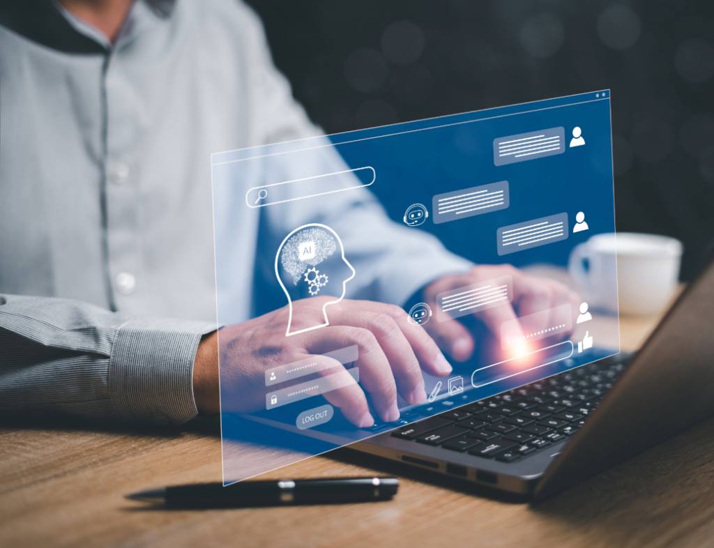 A compliance professional using an AI program | Are AI Applications HIPAA Compliant