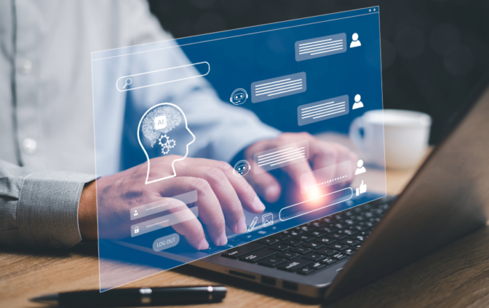 A compliance professional using an AI program | Are AI Applications HIPAA Compliant