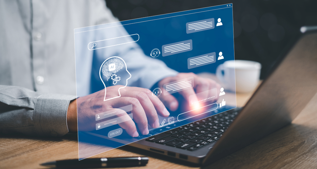 A compliance professional using an AI program | Are AI Applications HIPAA Compliant
